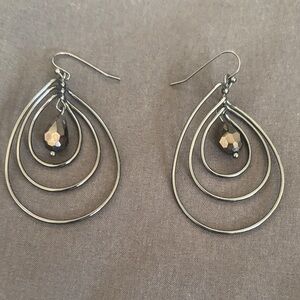 Lia Sophia Black Teardrop Earrings